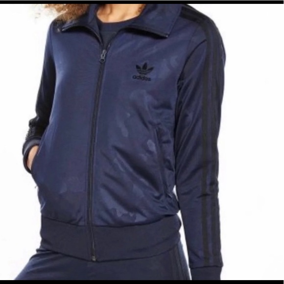 adidas Jackets & Blazers - Adidas Zip Up Jacket Navy and Black Camo Med
